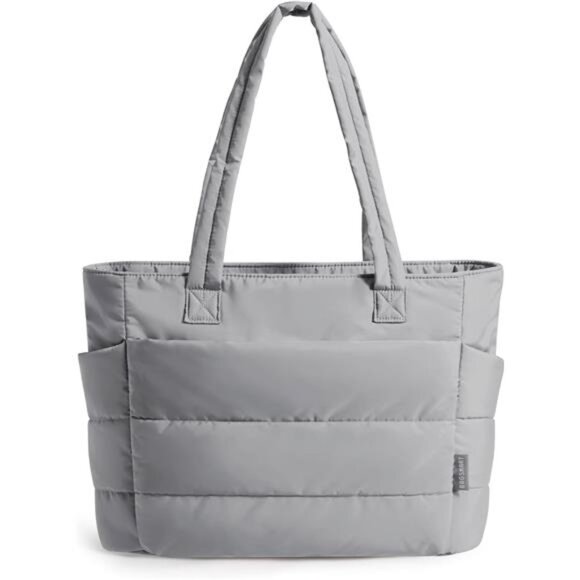 Tote Bag for Women, Lightweight Puffy Tote Bag Grey - Picture 1 of 4